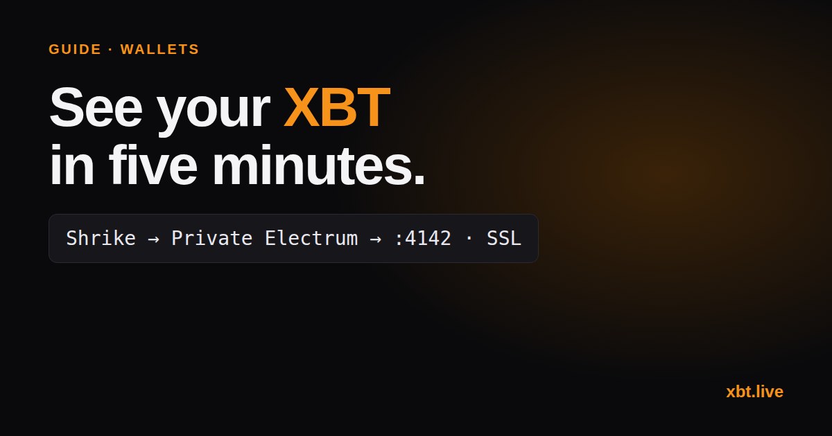 Connect Shrike to an XBT Electrum server