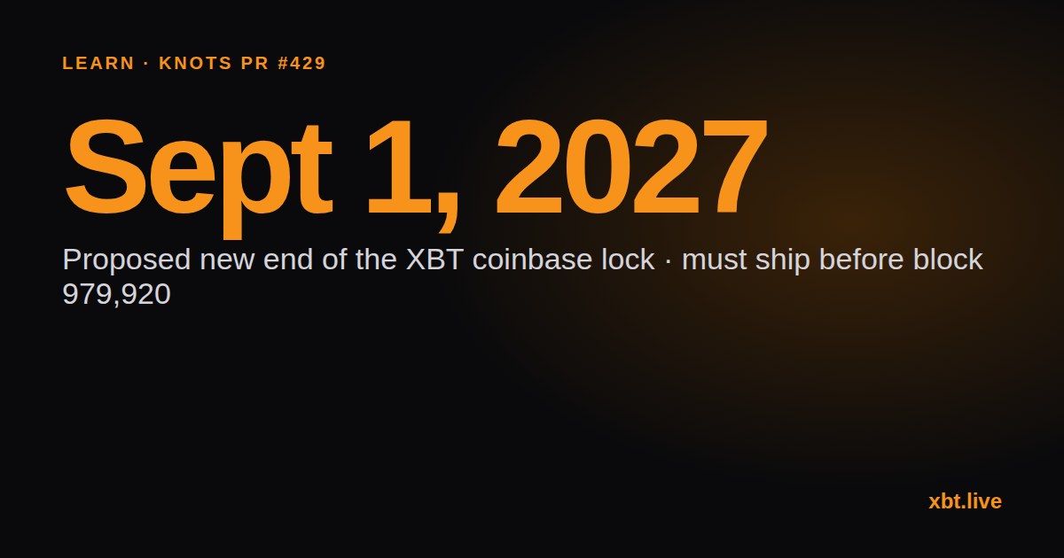 Knots PR 429 coinbase lock