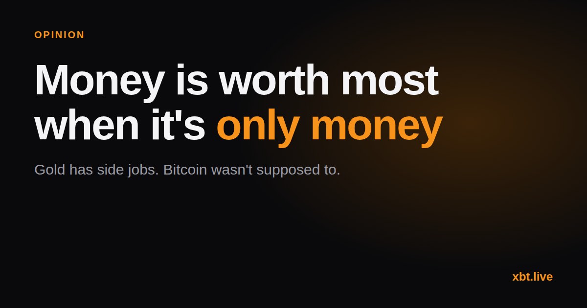 Opinion: money is worth most when it's only money